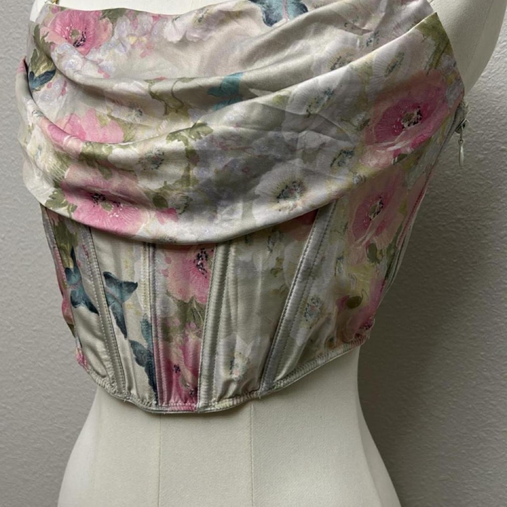 Victoria's Secret NWT Pink, blue, and green corset top size XL - Picture 2 of 4